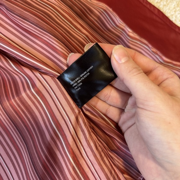 Vintage 90s Monterey Bay Red Genuine Leather Blazer Size 10 - Picture 7 of 9